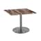 Holland Bar Stool Co 30" Tall OD214 Stainless Steel Table Base 22" Diameter 30"x30" Square Rustic Top OD214-2230SSOD30SQRustic - alternate 1